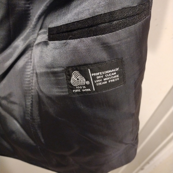 Savile Row Men's 100% Wool Dark Gray Blazer Suit Jacket Sz  44R Office Event - Picture 5 of 6